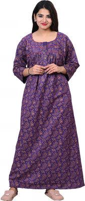 Kripto Katrox Women Nighty(Dark Blue)