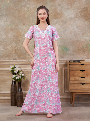 Sand Dune Women Nighty(Pink)