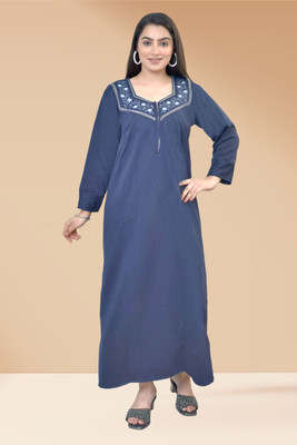 MECHANICALwear Women Nighty(Blue)