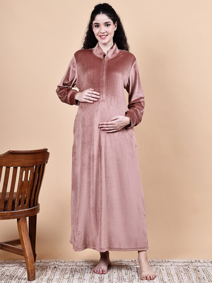 Secret Wish Women Maternity/Nursing Nighty(Pink)