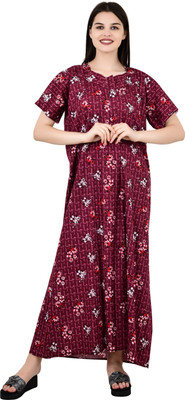 LDHSATI Women Nighty(Maroon)