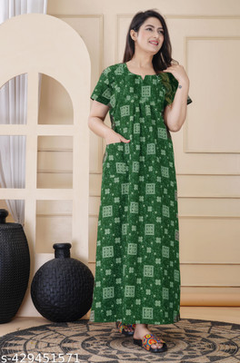 DreamBe Women Nighty(Green)