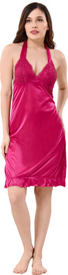 SHLOKE Women Robe and Lingerie Set(Pink)