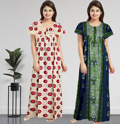 AakarShana Women Nighty(Multicolor)