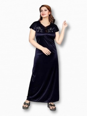 Darshana Fashion Women Nighty Set(Dark Blue)