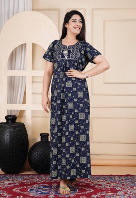 DEEPALI CREATION Women Nighty(Blue)