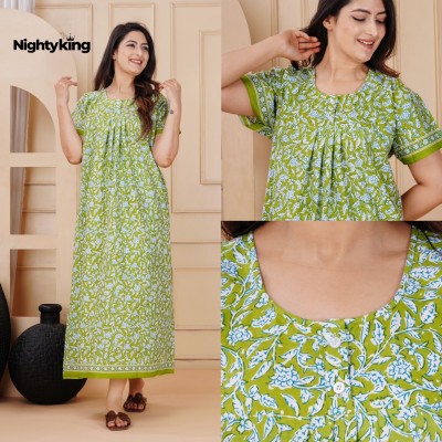 DEEPALI CREATION Women Nighty(Green)