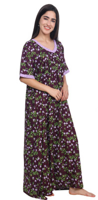 Sberries Women Nighty(Purple)