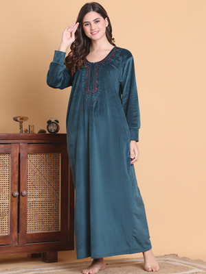 Secret Wish Women Nighty(Blue)