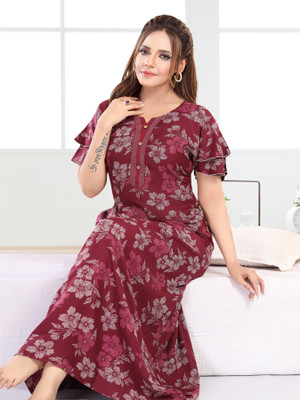 LIFE-TALE Women Nighty(Maroon)