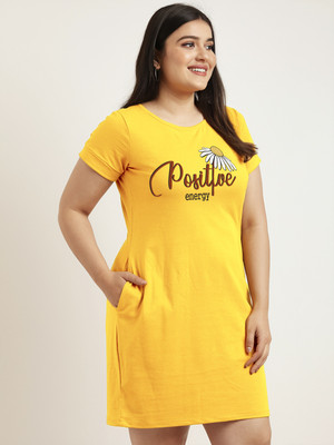 Fflirtygo Women Nightshirts(Yellow)