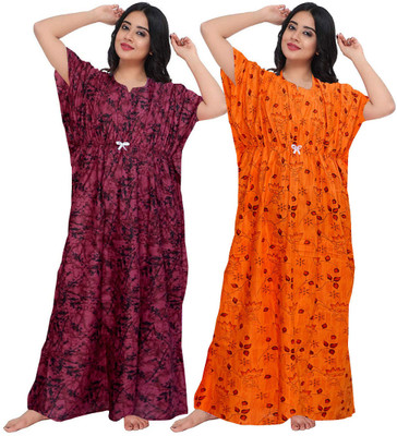 Parth Fashion Women Nighty Set(Multicolor)