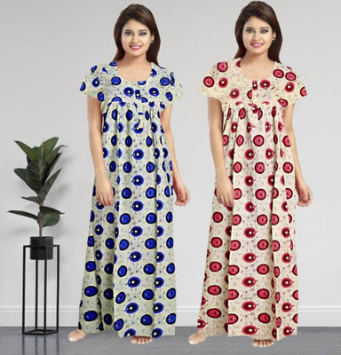KrishvProducts Women Nighty(Multicolor)