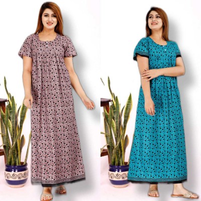 DEEPALI CREATION Women Nighty(Purple, Blue)