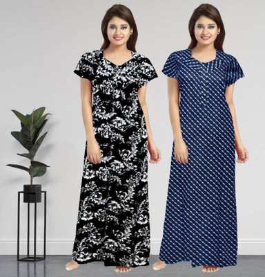KrishvProducts Women Nighty(Multicolor)