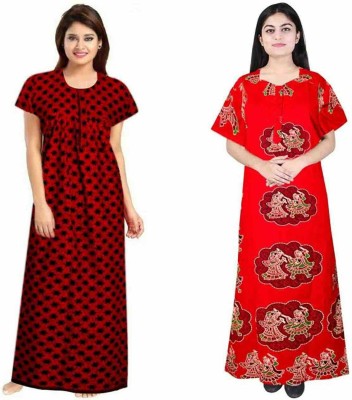 CarryWishiya Women Nighty(Red)