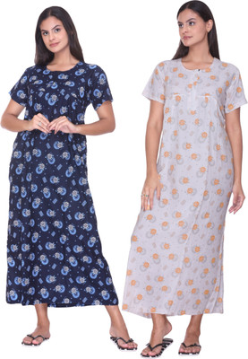 TRUDO Women Nighty(Multicolor)