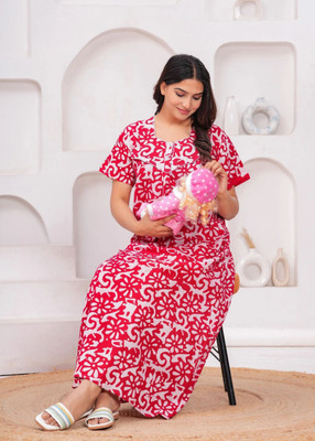 Fufufrog Women Nighty(Red)