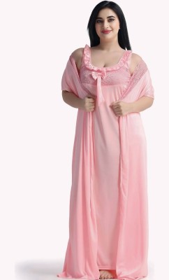 rani industries Women Robe and Lingerie Set(Pink)