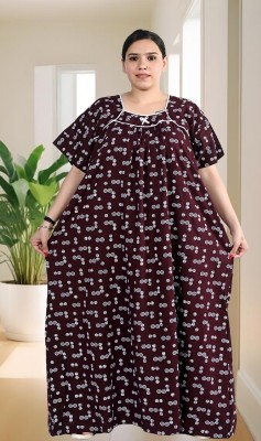 Balnce Collection Women Nighty(Maroon)