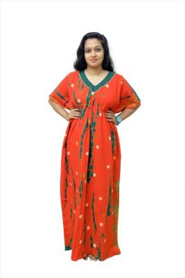 Kavz Women Nighty(Orange)