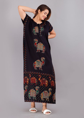 SHRIGANESH ENTERPRISES Women Nighty(Blue)