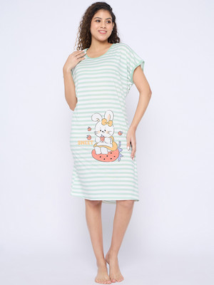 Camey Women Nighty(Green)