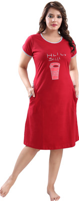 lovenote Women Nightshirts(Maroon)