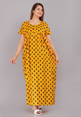 TANISHKA ENTERPRISES Women Nighty(Yellow)