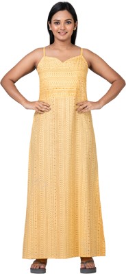 Sathvik Women Nightdress(Yellow)