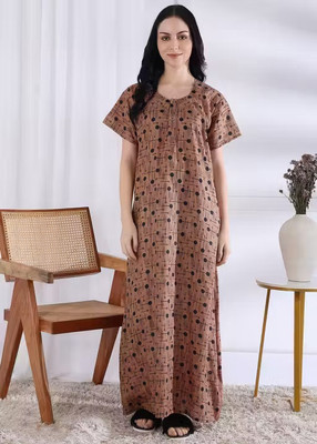 VRSU Women Nightdress(Brown)
