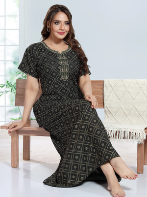 MANUSHREE Women Nighty(Green)