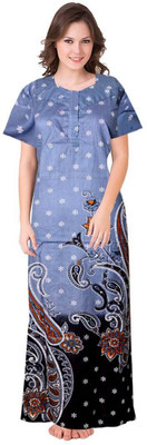 SINDHU ENTERPRISES Women Nighty(Blue)