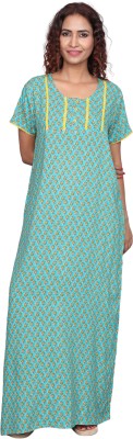 Evolove Women Nighty(Light Green)