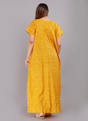 VRSU Women Nightdress(Yellow)