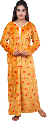 NACNO Women Nighty(Yellow)