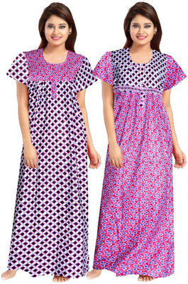 dinesh enterprises Women Nighty(Blue)
