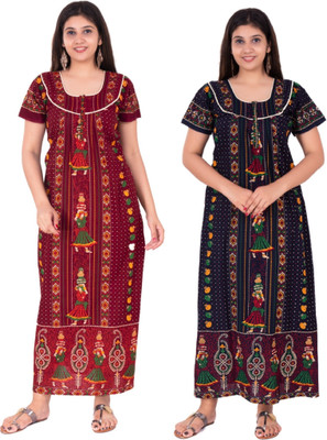KBNBJ Women Nighty Set(Multicolor)