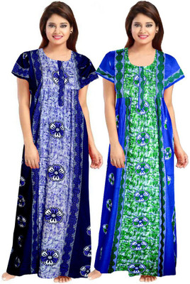 LA fashion Women Nighty(Multicolor)