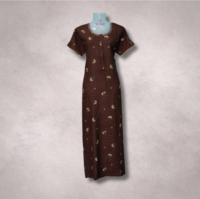 KushiNighties Women Nighty(Brown)