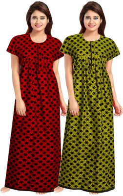 Sarthak Creation Women Nighty(Black, Red)