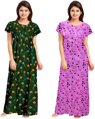 Vatatmaj Creations Women Nighty(Multicolor)