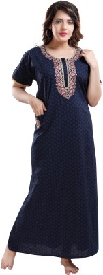 TRUNDZ Women Nighty(Blue)