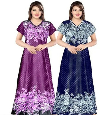 kavyansh Women Nightdress(Blue, Purple)