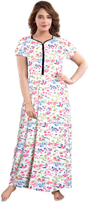 Savicreation Women Nighty(Green)