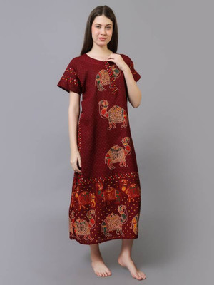 VRSU Women Nightdress(Maroon)