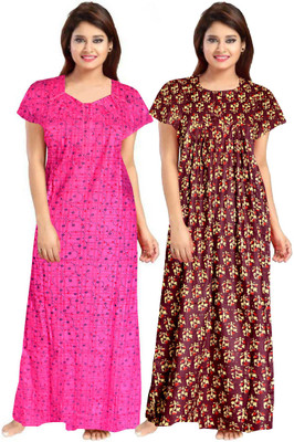 MANJU AGENCY Women Nighty(Green, Black)