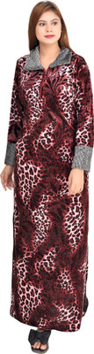 L r textiles Women Nighty(Maroon)