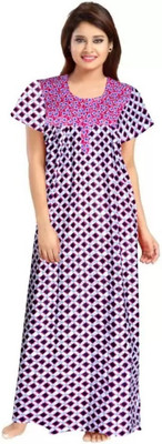 NIRMALA FASHIONS Women Nighty(Pink, Purple)
