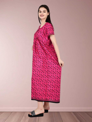 LDHSATI Women Nighty Set(Pink)